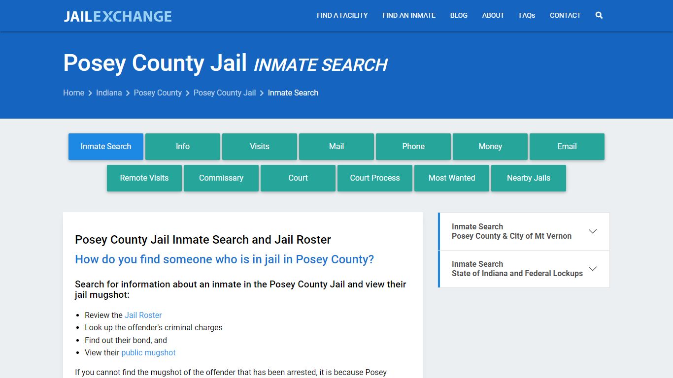 Inmate Search: Roster & Mugshots - Posey County Jail, IN